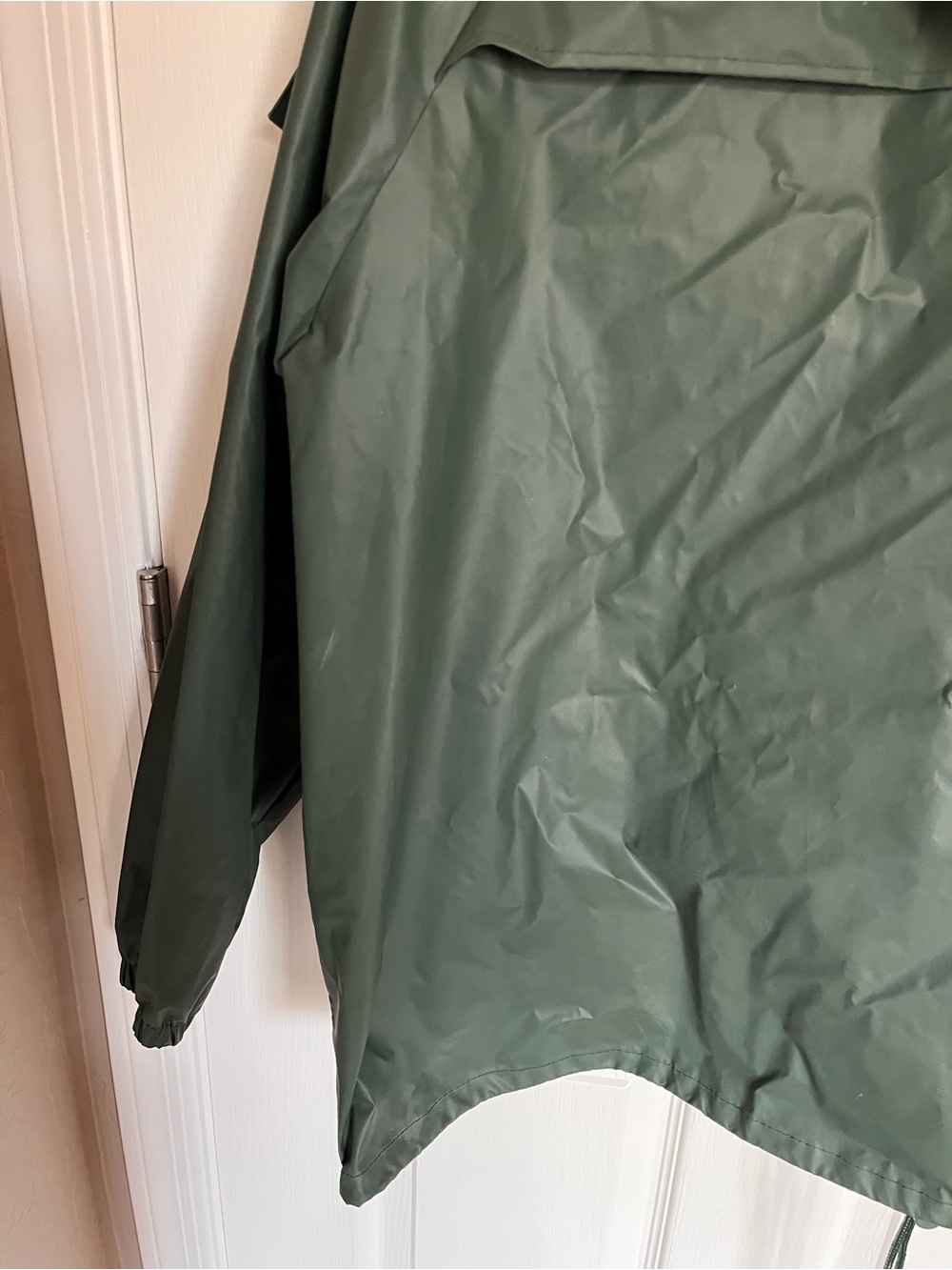 Vintage Academy Broadway Corp Hooded Long Rain Coat Jacket Green Men Size M - Picture 11 of 15